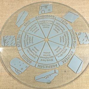 Circular Glass Cheese Board